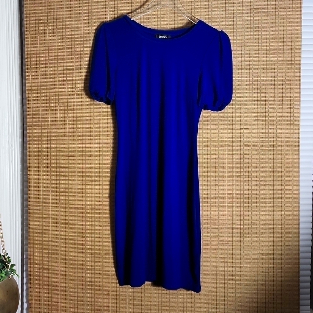 NWT DKNY Royal Blue Short Sleeve Shift Dress